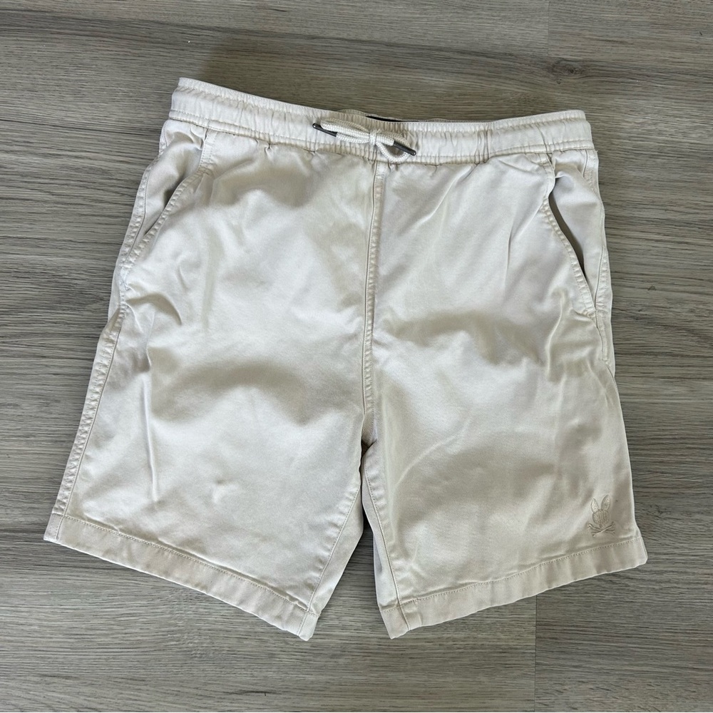 PSYCHO BUNNY kid's Willis Stretch Tencel Short in Natural Sz. 18-20